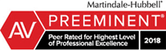 Martindale-Hubbell AV Preeminent Peer Rated For Highest Level of Professional Excellence 2018